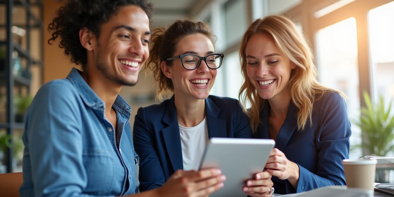 Equipo colaborando en una oficina moderna en Madrid